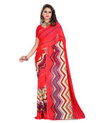 multicolor printed bhagalpuri silk saree With Blouse