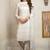 White georgette embroiderd semi stitiched salwar with dupatta