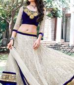 White Makhi Net Party Wear ghagra choli