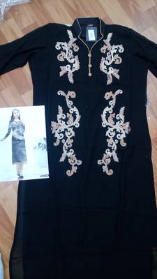 Black Georgette embroidered kurti 2