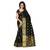 black embroidered cotton silk saree With Blouse