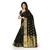 black embroidered cotton silk saree With Blouse