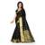 black embroidered cotton silk saree With Blouse
