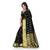 black embroidered cotton silk saree With Blouse