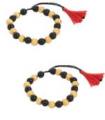 Black Beads Gold Unisex Nazariye Bangles For Babies