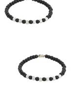 Silver And Black Beaded Nazariya Bracelet For Babies