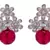 ANTIQUE VICTORIAN STONES STUDDED TOPS WITH RED PEARLS DROP