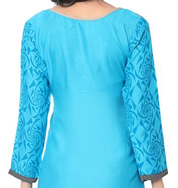 Kiwi England Light blue cotton printed stitched kurti 6
