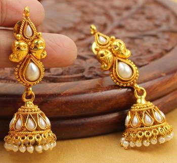 Beautiful Antique Cute Pearl Jhumkas 1