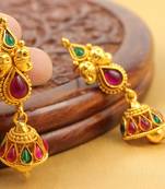 Beautiful Antique Cute Kemp Green Jhumkas
