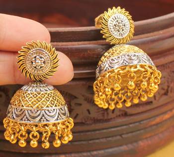 Lovely Cute Two Tone Partywear Jhumka Dj02283 1