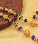 Beautiful Handmade Designer Blue Necklace Set  Dj02451