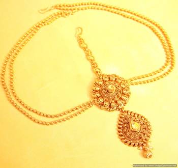 Gold Look Antique Polki Mathapatti 1