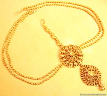 Gold Look Antique Polki Mathapatti 3