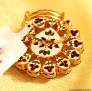 Ruby Kundan Meenakari Adjustable Ring 2
