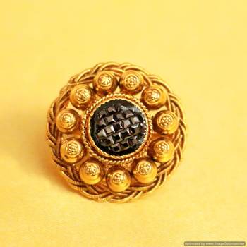 Black Gold Look Antique Adjustable Ring 1