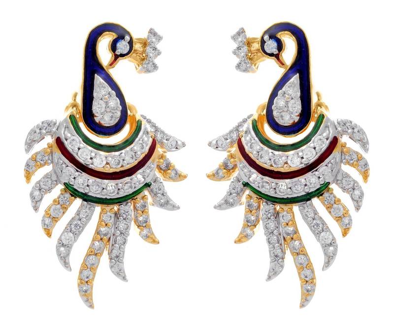 M Creation Beautiful CZ Studded Gold Plated Pendant Set for Women