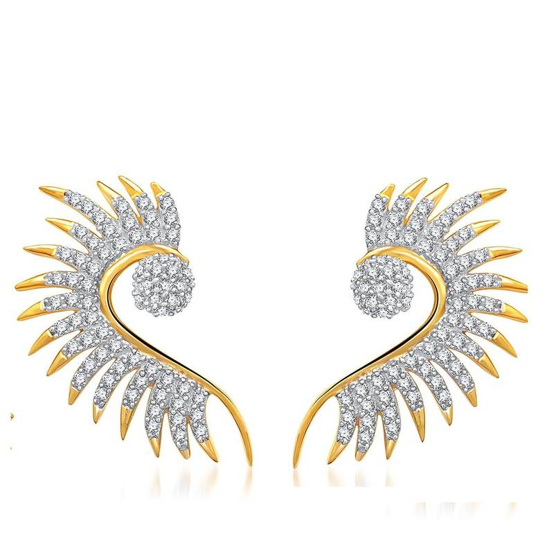 M Creation Beautiful CZ Studded Gold Plated Pendant Set for Women