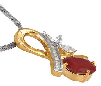 M Creation Beautiful CZ Studded Gold Plated Pendant Set for Women 4