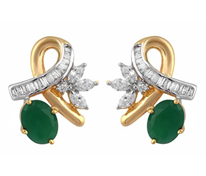 M Creation Beautiful CZ Studded Gold Plated Pendant Set for Women