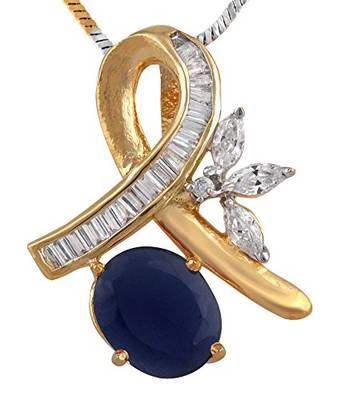 M Creation Beautiful CZ Studded Gold Plated Pendant Set for Women 2