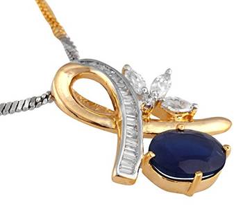 M Creation Beautiful CZ Studded Gold Plated Pendant Set for Women 4