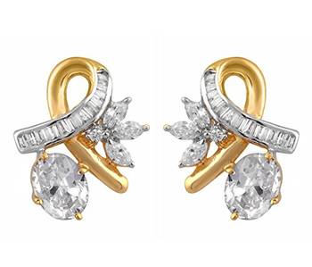 M Creation Beautiful CZ Studded Gold Plated Pendant Set for Women 3