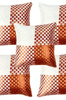 Designer Mat Weave Cushion Cover- set of 5