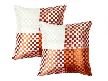 Orange Polysilk Cushion Covers-set of 2 1