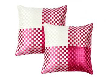 Pink Polysilk Cushion Cover-Set of 2 1