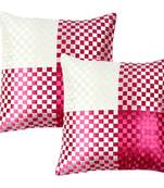 Pink Polysilk Cushion Cover-Set of 2