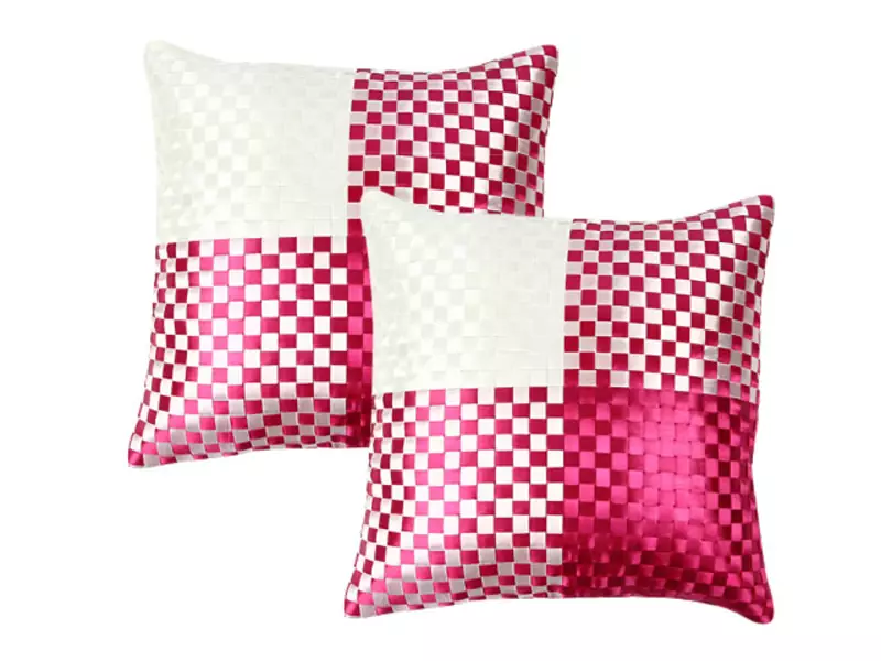 Pink Polysilk Cushion Cover-Set of 2