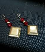 Elegant Maroon and Golden Earrings