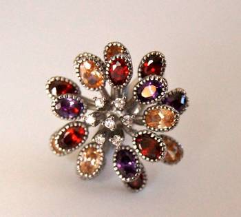 Multigemstone Floral Cocktail Ring 1