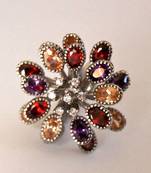 Multigemstone Floral Cocktail Ring