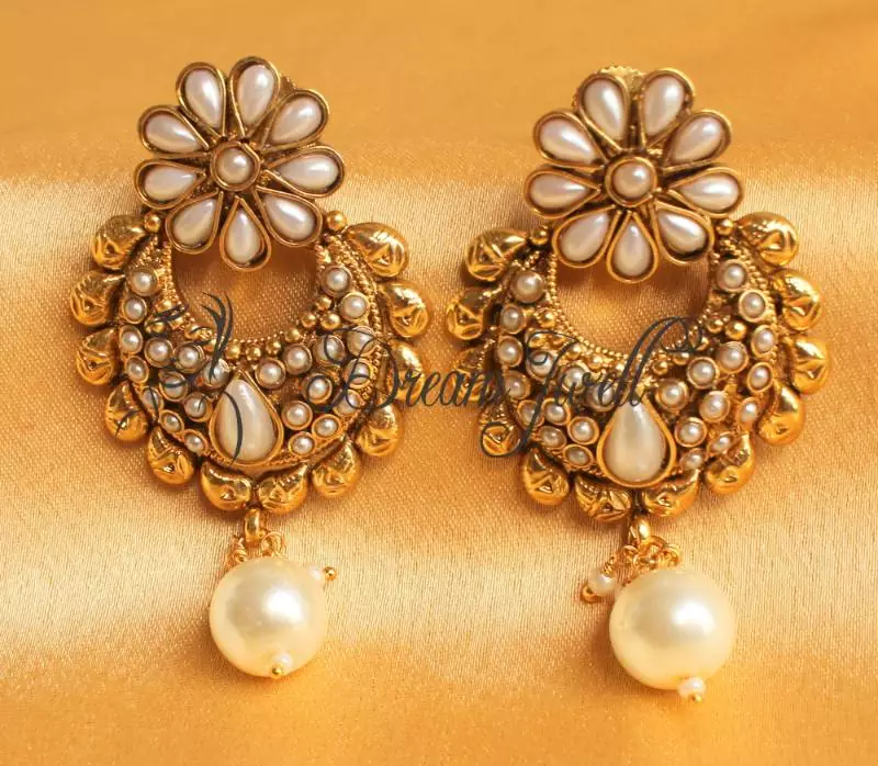 BEAUTIFUL PEARL BALI EARRINGS - DJ16698
