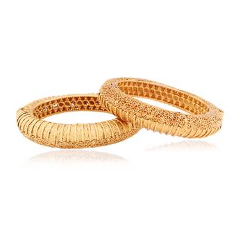 Class Apart intricate  Gold plated Antique Bangles 1