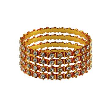 Stone Stud Gold Platted Brass Bangle 1