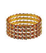 Stone Stud Gold Platted Brass Bangle