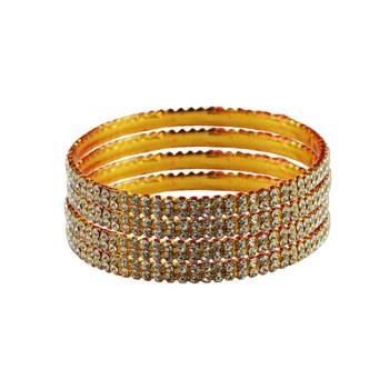 Stone Stud Gold Platted Brass Bangle 1