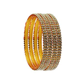 Stone Stud Gold Platted Brass Bangle 2