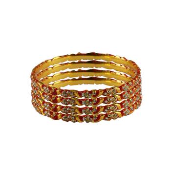 Stone Stud Gold Platted Brass Bangle 2