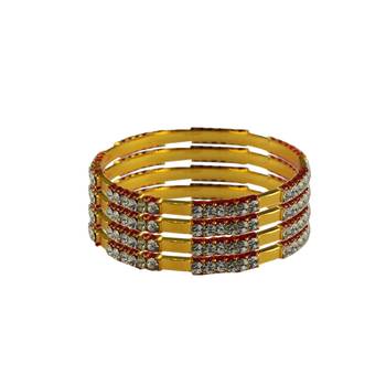Stone Stud Gold Platted Brass Bangle 1