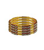 Stone Stud Gold Platted Brass Bangle