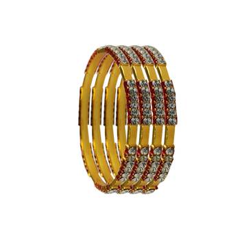 Stone Stud Gold Platted Brass Bangle 2