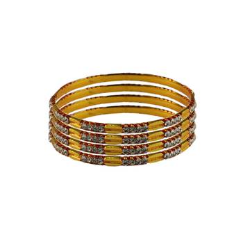 Stone Stud Gold Platted Brass Bangle 1
