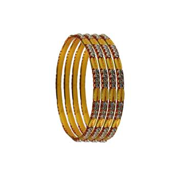 Stone Stud Gold Platted Brass Bangle 2