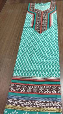 Hot Designer Girls Sea Green Pure Cotton Kurti 3