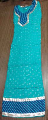 Exclusive Silver Brocade Sea Green Coton Kurti 5