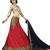 Red Embroidered Net Unstitched Lehenga Choli